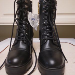 New black platform boots with Ross tags
